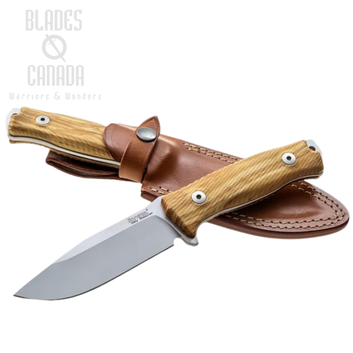 Lion Steel M5 UL Fixed Blade Knife, Sleipner, Olive Wood, Leather Sheath
